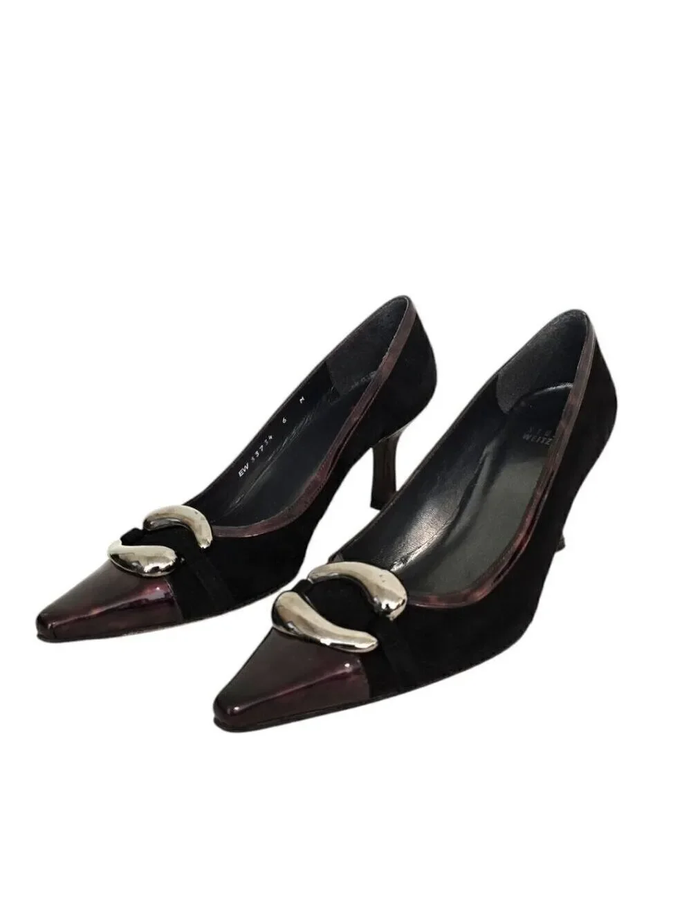 Stuart Weitzman Vintage Marsala Black Suede Tortoise Shell Pumps Sz 6